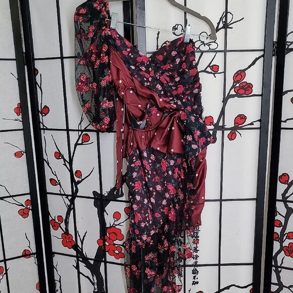 For Love & Lemons Cascade Mini Dress Rose - Picture 2 of 6